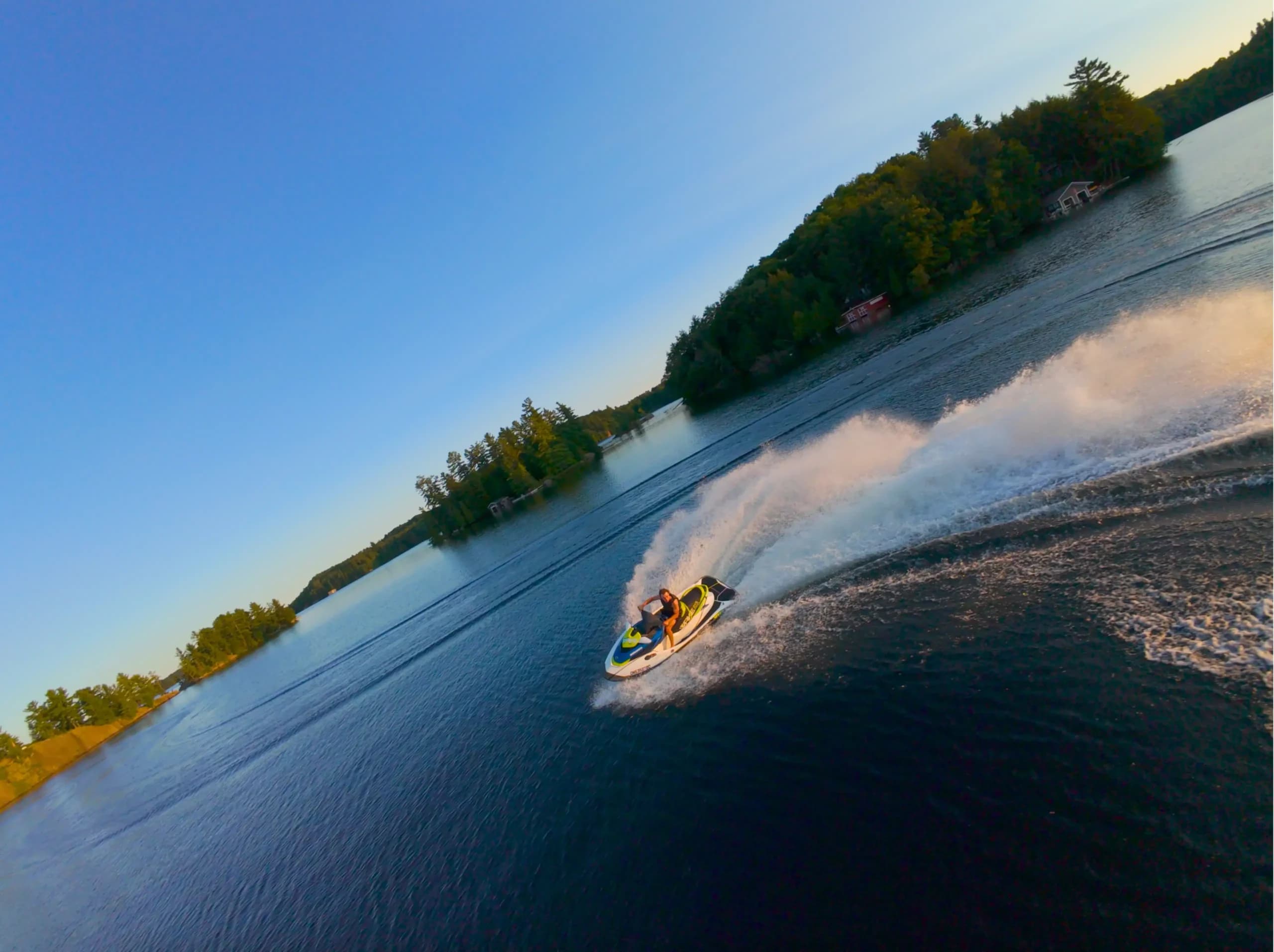 Stunning sunset over Muskoka lake
